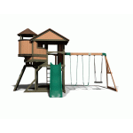 Complex de Joaca Cuibul Vulturilor din lemn de cedru - Centru din lemn cu tobogan si 3 nivele Eagle Nest Elite Backyard Discovery 